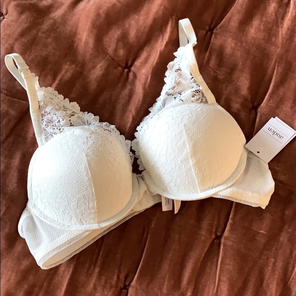 38B Auden Gesso White Push-up Lace Bra